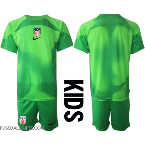 Vereinigte Staaten Torwart Fußballbekleidung Auswärtstrikot Kinder WM 2022 Kurzarm (+ kurze hosen)